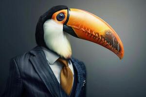 Cheerful Toucan in Business Attire photo