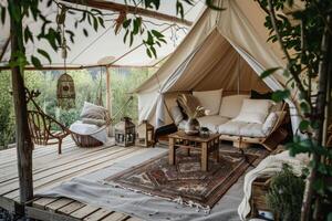 Tranquil Weekend Getaway Featuring a Relaxation Tent photo