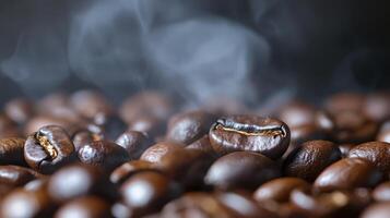 Coffee Bean with Rising Steam photo