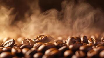 Coffee Bean with Rising Steam photo