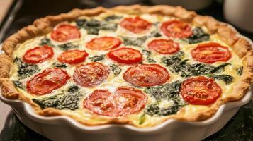 Savory Quiche with Spinach and Tomatoes photo