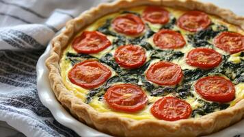 Spinach and Tomato Quiche with a Savory Flavor photo