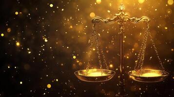 Golden Glimmer on Scales of Justice photo
