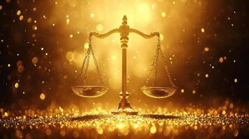 Scales of Justice Shimmering with a Golden Glow photo