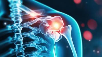 Medical Diagram Highlighting Shoulder Pain photo