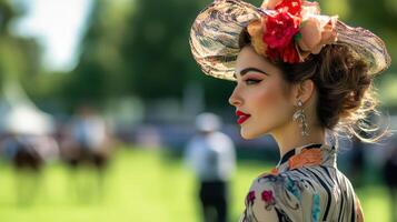 Elegant Lady in a Proper Outfit, Side View, photo