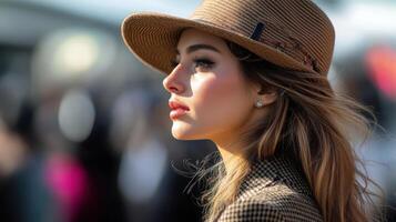 Elegant Lady in a Proper Outfit, Side View, photo