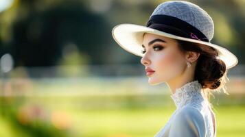 Side View of a Stylish Lady in Proper Outfit photo