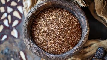 Teff, an ancient grain prized in Eritrean and Ethiopian traditions. photo
