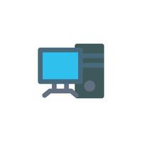 computer monitor icon flat style vector