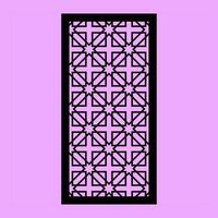 One pattern with modern abstract geometric panels. Template for cnc cutting of metal and wood. purple background. vector
