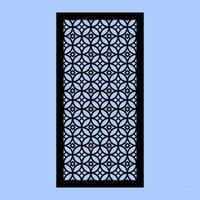 One pattern with modern abstract geometric panels. Template for cnc cutting of metal and wood. blue background. vector
