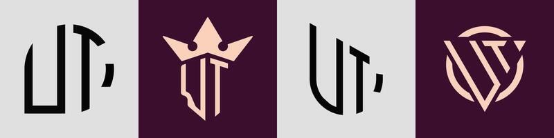Creative simple Initial Letters UT Logo Designs Bundle. vector