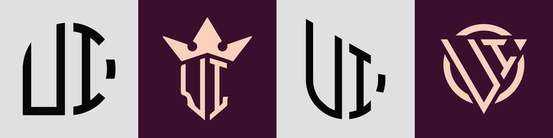 Creative simple Initial Letters UI Logo Designs Bundle. vector
