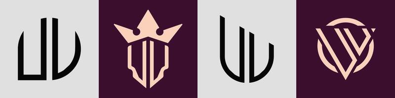 Creative simple Initial Letters UU Logo Designs Bundle. vector