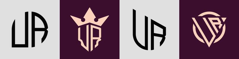 Creative simple Initial Letters UR Logo Designs Bundle. vector