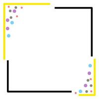 Polka dots border yellow and black frame illustration vector
