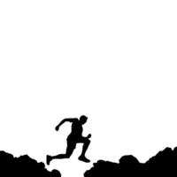 High details of sky running silhouette. Hiking sport. Fit for element design, background, banner, backdrop, cover, logotype. Isolated on black background. Eps 10 vector