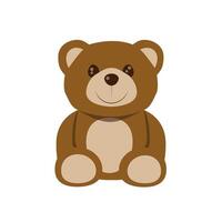 Bear cub. Cartoon cute wild animal. Simple drawing of a bear cub in a sitting positio . Used for web design and printing. vector