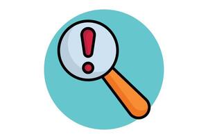 Problem colored outline icon. exclamation mark with magnifying glass. icon related to SWOT. business elements illustration vector