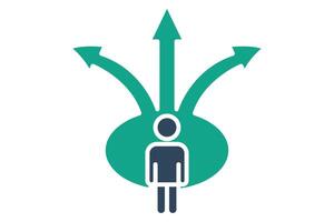 Challenge icon. solid icon style. businessman with cross. icon related to SWOT. business elements illustration vector