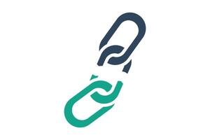 Weakness icon. solid icon style. broken chain. icon related to SWOT. business elements illustration vector