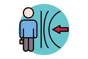 Resilience colored outline icon. businessman with wall and arrow. icon related to SWOT. business elements illustration vector