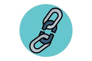 Weakness colored outline icon. broken chain. icon related to SWOT. business elements illustration vector