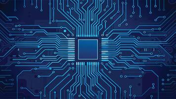 Print Abstract AI Circuit Board Background with Futuristic Technology Design vector