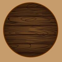 realistic imitation of wood texture on a round shape vector