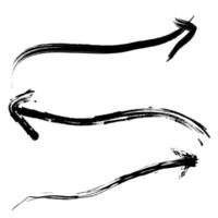 Three grunge arrows with directions to the right and left. Slightly wavy drawn arrows for schematic diagrams. Direction signs, grunge arrow. drawing. vector