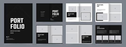 Architecture Portfolio Layout, Modern Minimal Architecture Portfolio Template design vector