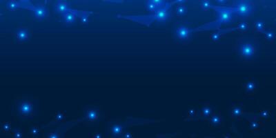 Abstract wavy curved lines, texture on gradient blue technology background with small dots. vector