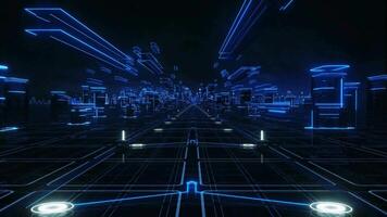 Blue Background. Blue Abstract background. Abstract gradient particle waves seamlessly flowing with soft light and bokeh. video
