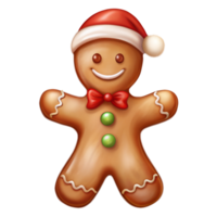 Christmas gingerbread man for decor creation on a transparent background png