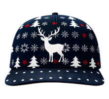 A cap with a reindeer pattern on a transparent background png