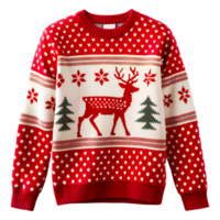 Sweater with reindeer patterns for a Christmas style on a transparent background png