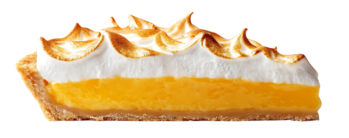 Lemon Meringue Tart, Sweet Tart Delight with a Transparent Background png