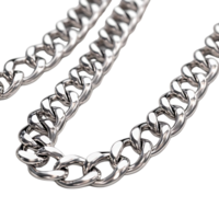 Shiny Silver Chain with a Transparent Background A Close-Up Look at the Interlocking Links png