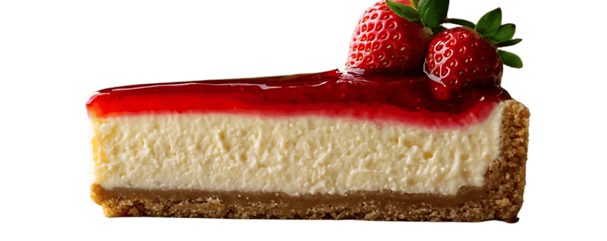 morango bolo de queijo com transparente fundo delicioso fatia do cremoso céu coberto com doce, suculento fruta png