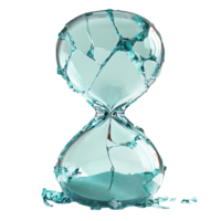 Shattered Hourglass Time's Fragile Nature, A Broken Symbol of Eternity with a Transparent Background png