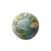 Exploring the Globe with a Transparent Background A Detailed World Map on a Spherical Surface. png