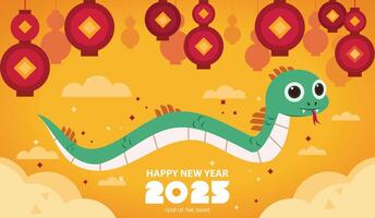 Happy new year 2025, Chinese new year of snake Modern minimalist geometric style Chinese new year elements. vector