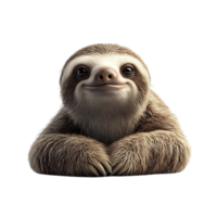 Smiling Sloth with Transparent Background A Cute and Adorable Creature with a Gentle Expression png