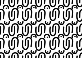 Abstract black and white line doodle art seamless pattern on a white background. For cards, frames, posters, book covers, textiles, wallpaper, wrapping and fabric. vector