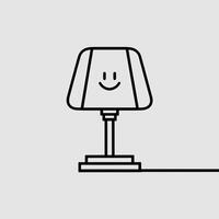 Minimalist Table Lamp Illustration with smile emoji isolated on white background vector