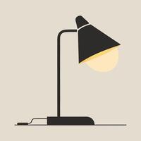 Modern Flat Table Lamp Design, Illustration Isolated for Versatile Use vector