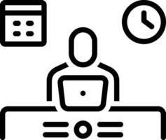 Black line icon for work vector