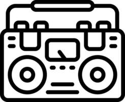Black line icon for radio vector