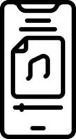 Black line icon for music file vector